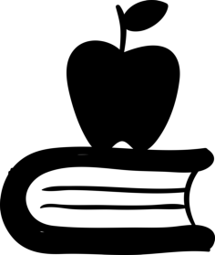 Apple On A Book Cad Style Svg Vector, Free Vectors File